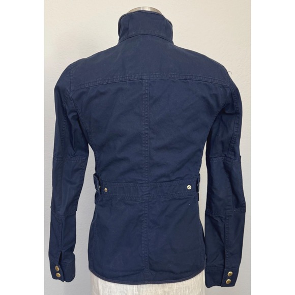 J‎ Crew Relaxed Boyfriend Field Jacket  XS Navy Blue Gold Buttons Downtown Cargo - Picture 3 of 14